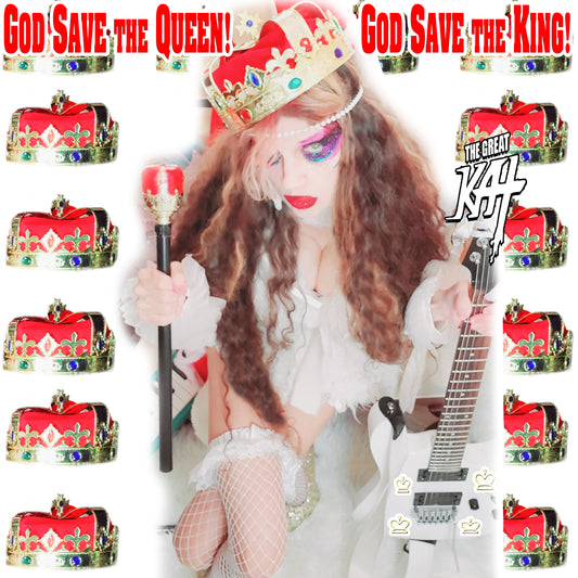 NEW “GOD SAVE THE QUEEN! GOD SAVE THE KING!” 9-Song CD Album (12 Min) by THE GREAT KAT! PERSONALIZED AUTOGRAPHED by THE GREAT KAT to Customer! With "God Save The Queen Guitar", "Pachelbel’s Canon Dance", "God Save The King" & MORE!